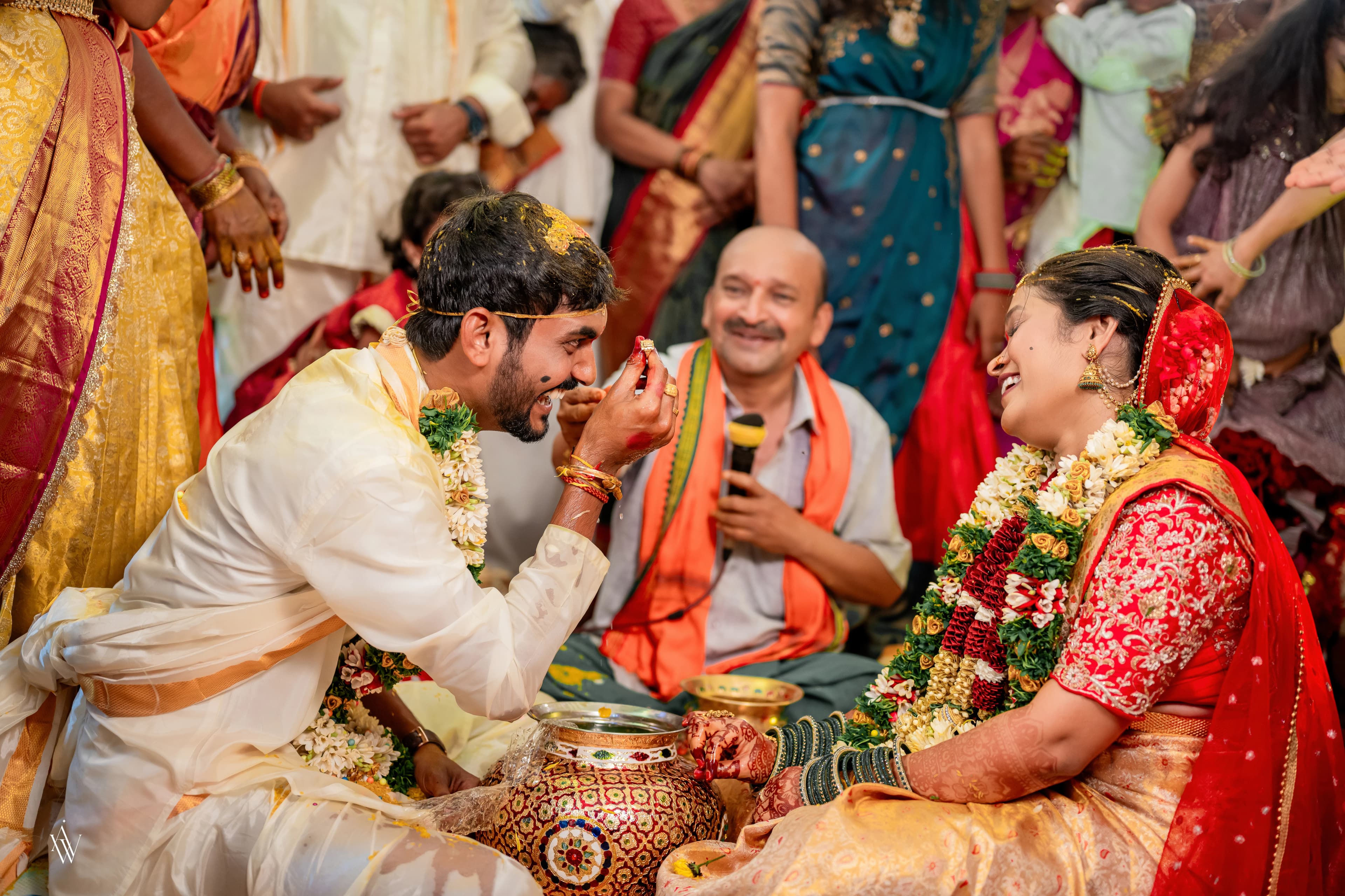 Wedding couple sharing a quiet moment